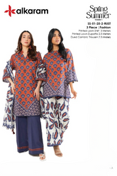 Alkaram Lawn | Unstitched Collection 3 Pieces Casual Wear| Summer Collection 2025 Collection Vol 1